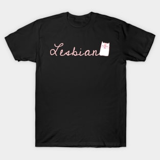 Pink Lesbian Cat T-Shirt